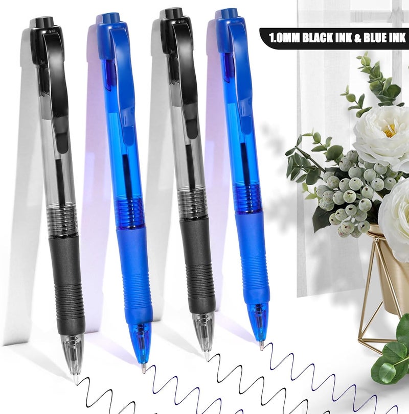 deegtran Pens Bulk, 100 Pack No Bleed Black & Blue Ink Click Pens with Soft Grip, Wholesale Retractable Ballpoint Pens for Office School, Medium Point Smooth 1.0MM - Image 3